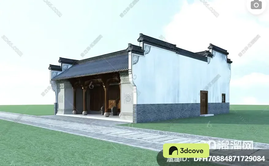 A 3D Rendering Of A Traditional Chinese Building