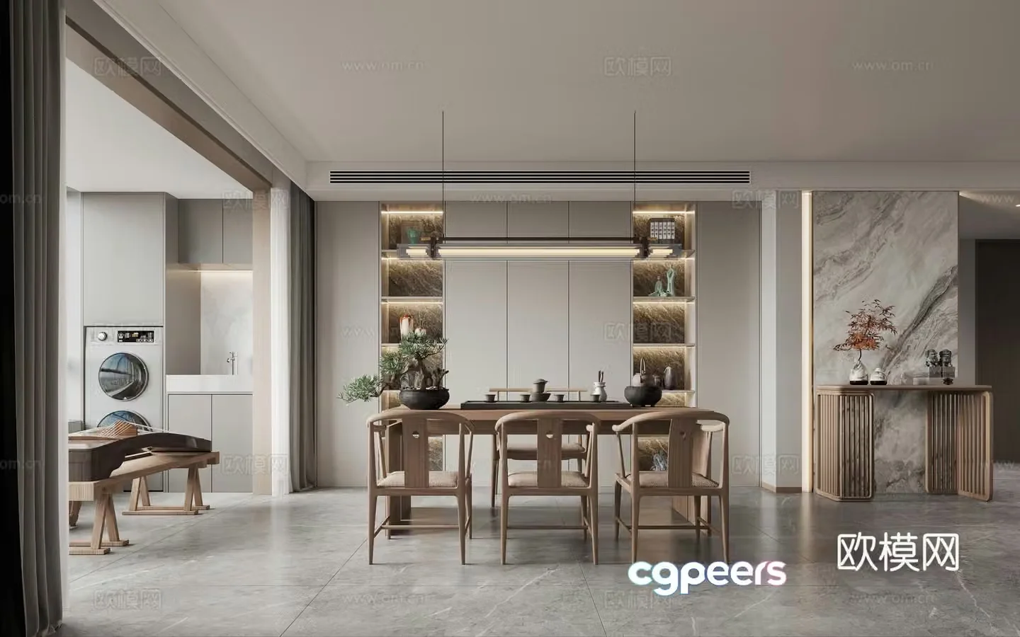 New Chinese tea room 3D model