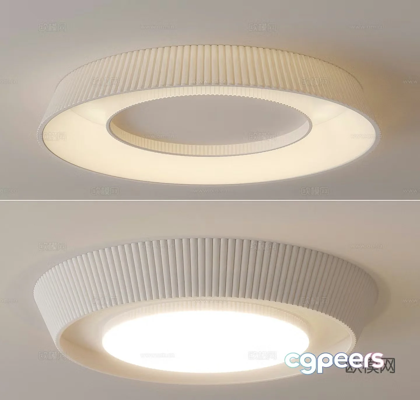 Cream style ceiling lamp round ceiling lamp 3d model