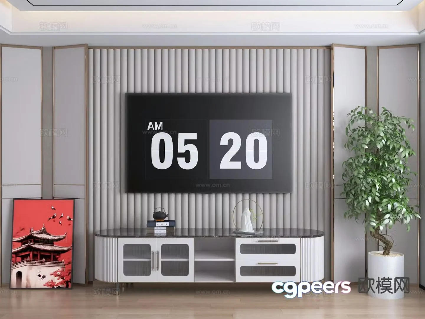 New Chinese style TV cabinet 3d model