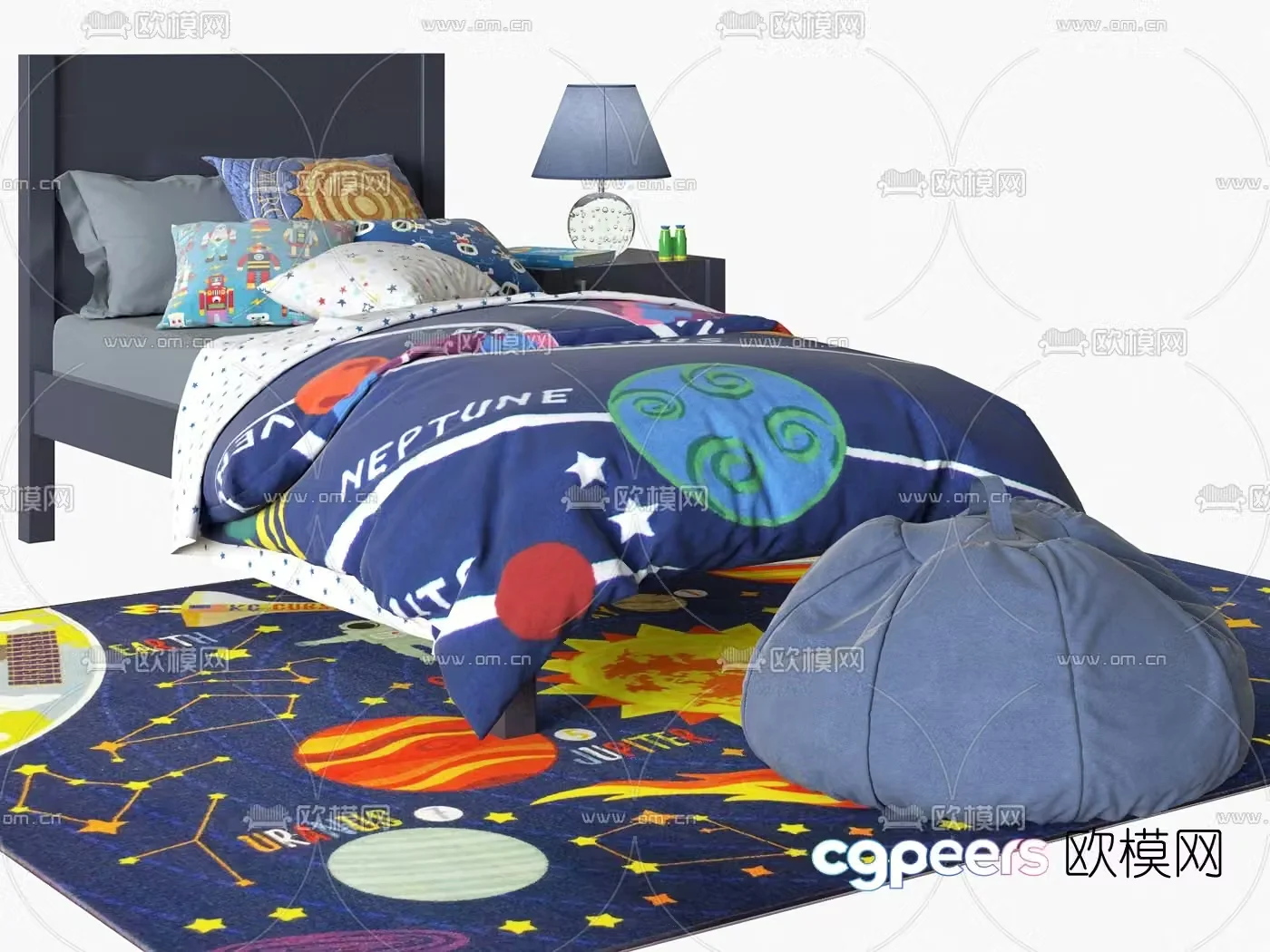 Modern children’s bed 3d model