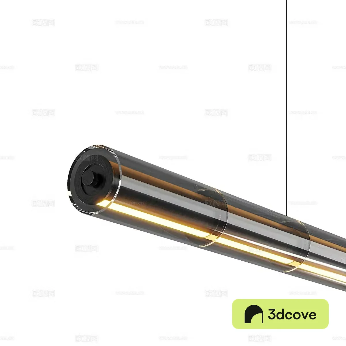 Modern Italian minimalist Suspeso Tubo Nero chandelier