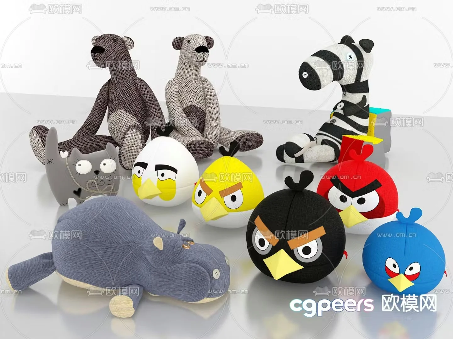 Plush toy animal doll 3d model