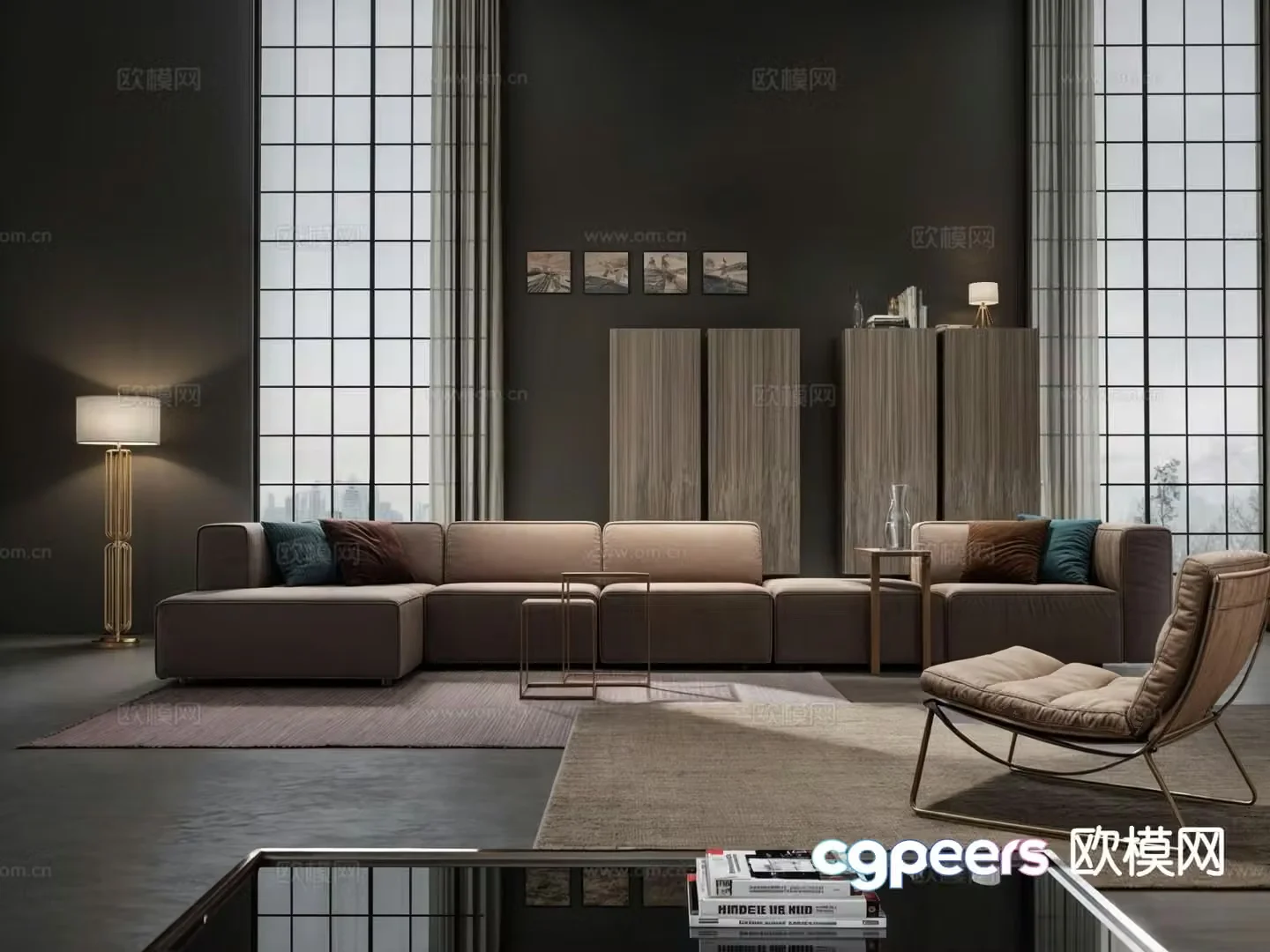 Italian sectional sofa 3d model
