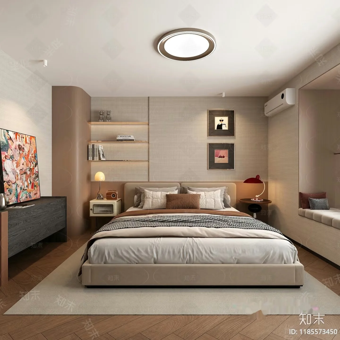Cozy Modern Bedroom 3D Model – 18195 – CORONA Render