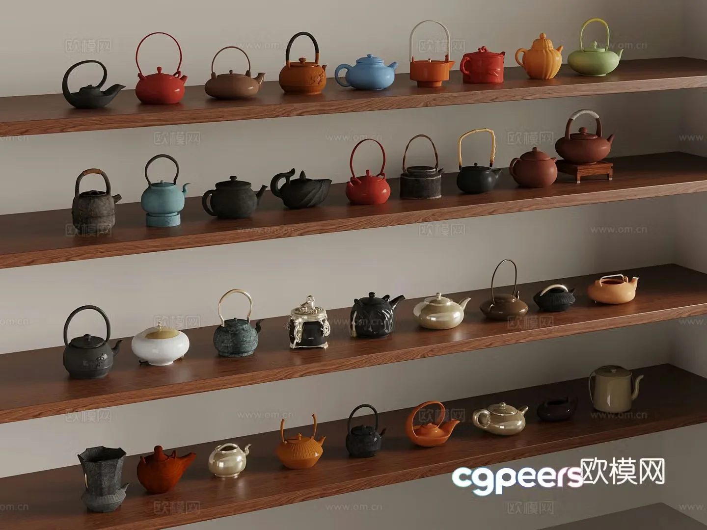Tea set Modern teapot 3d model