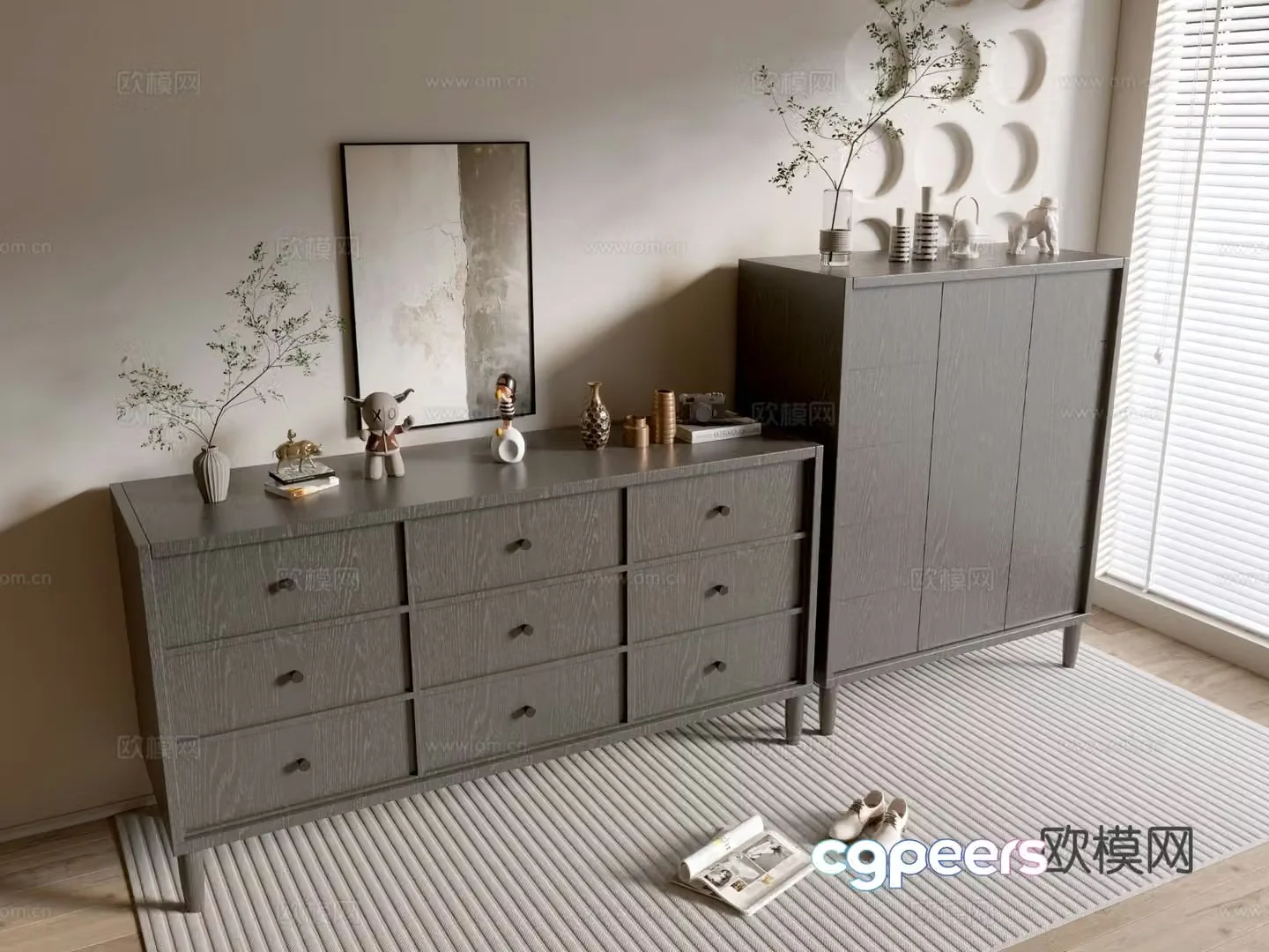 Modern entryway cabinet 3d model