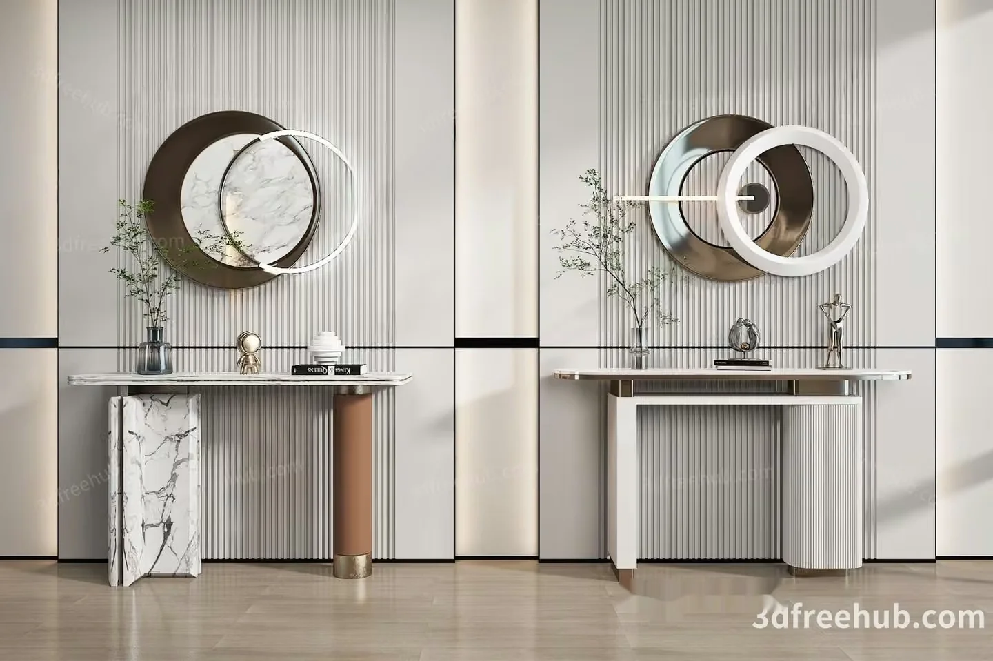 Modern Console Tables 3D Model – 19630 – VRAY Render