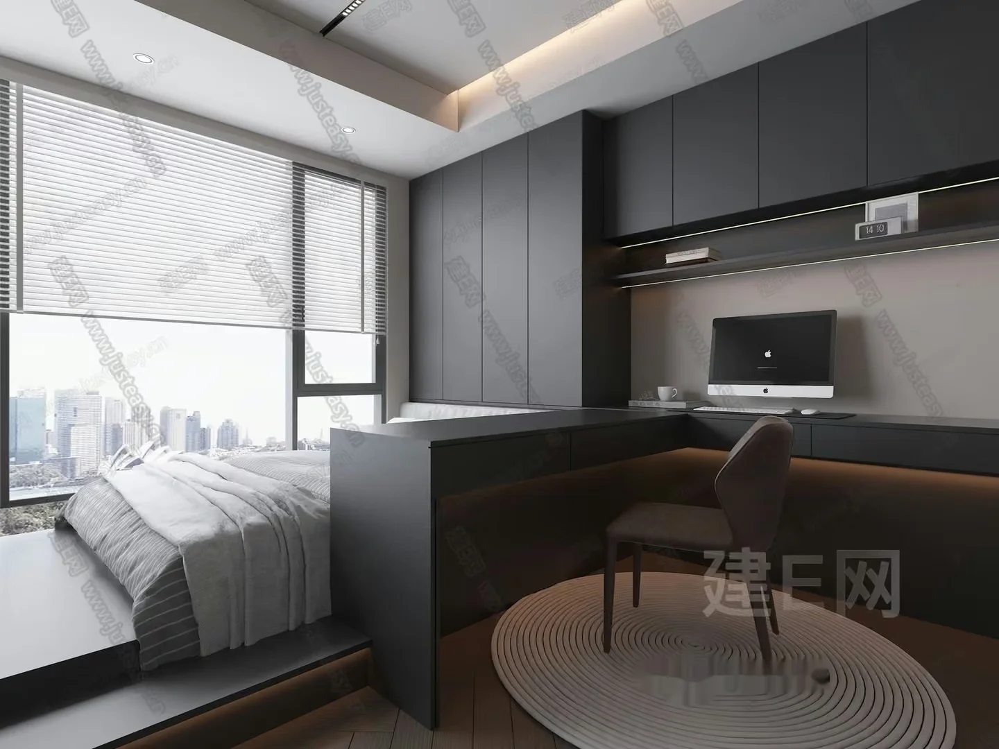 Modern Urban Bedroom 3D Model – 20698 – VRAY Render