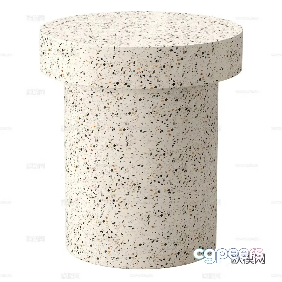 Modern Cream Wind Stool 3d Model