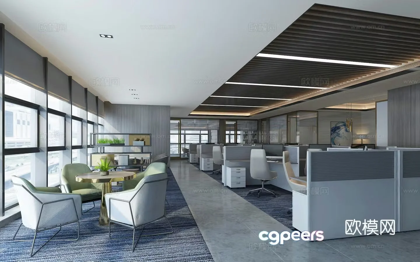 Open office area office 3d model