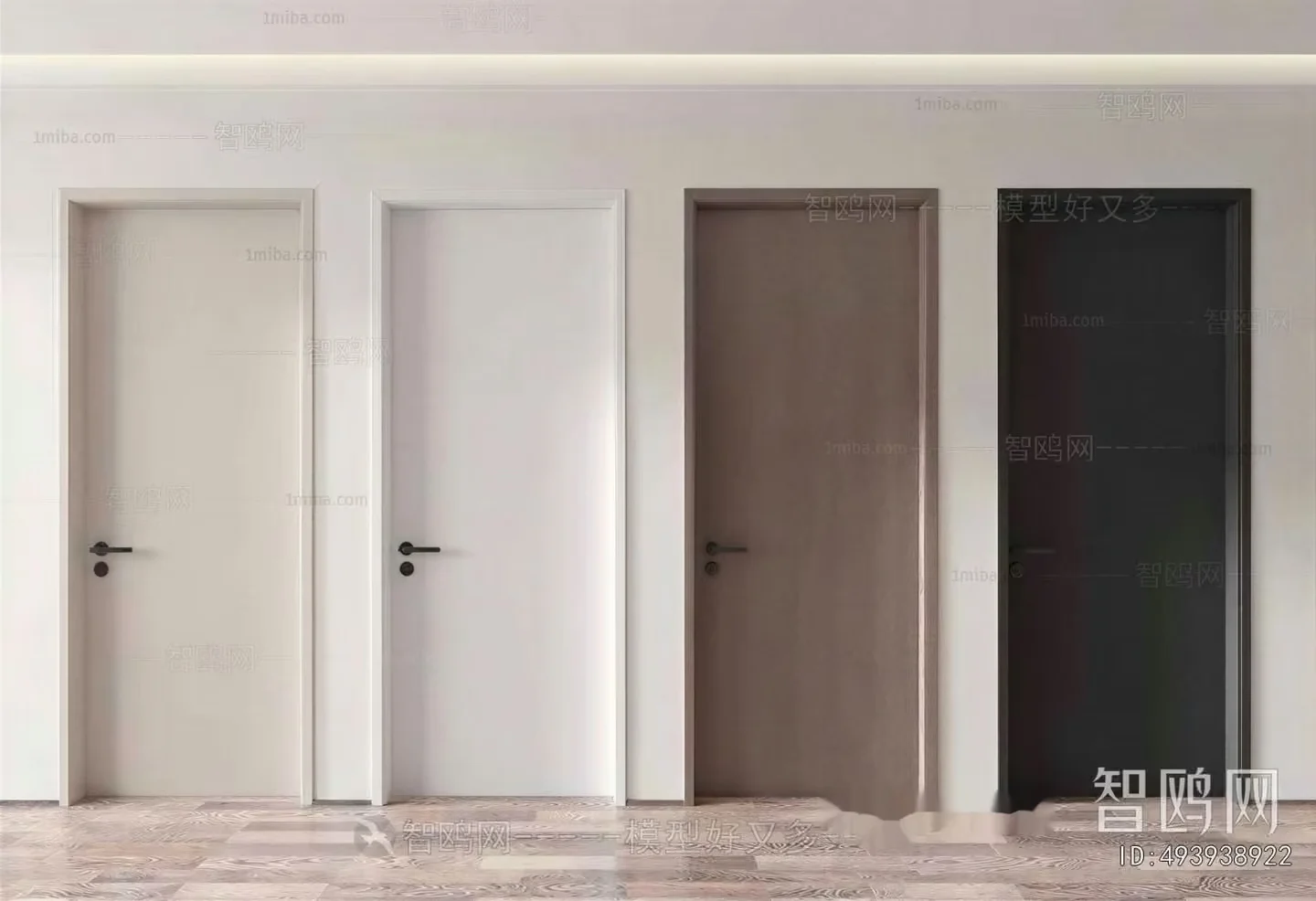 Four Doors 3D Model – 888 – VRAY Render