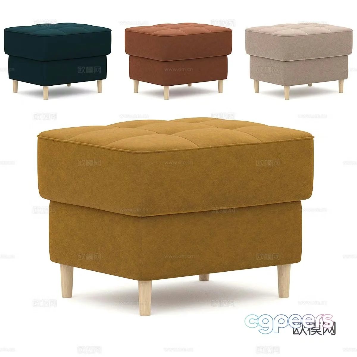 Simple European low stool sofa stool 3D model