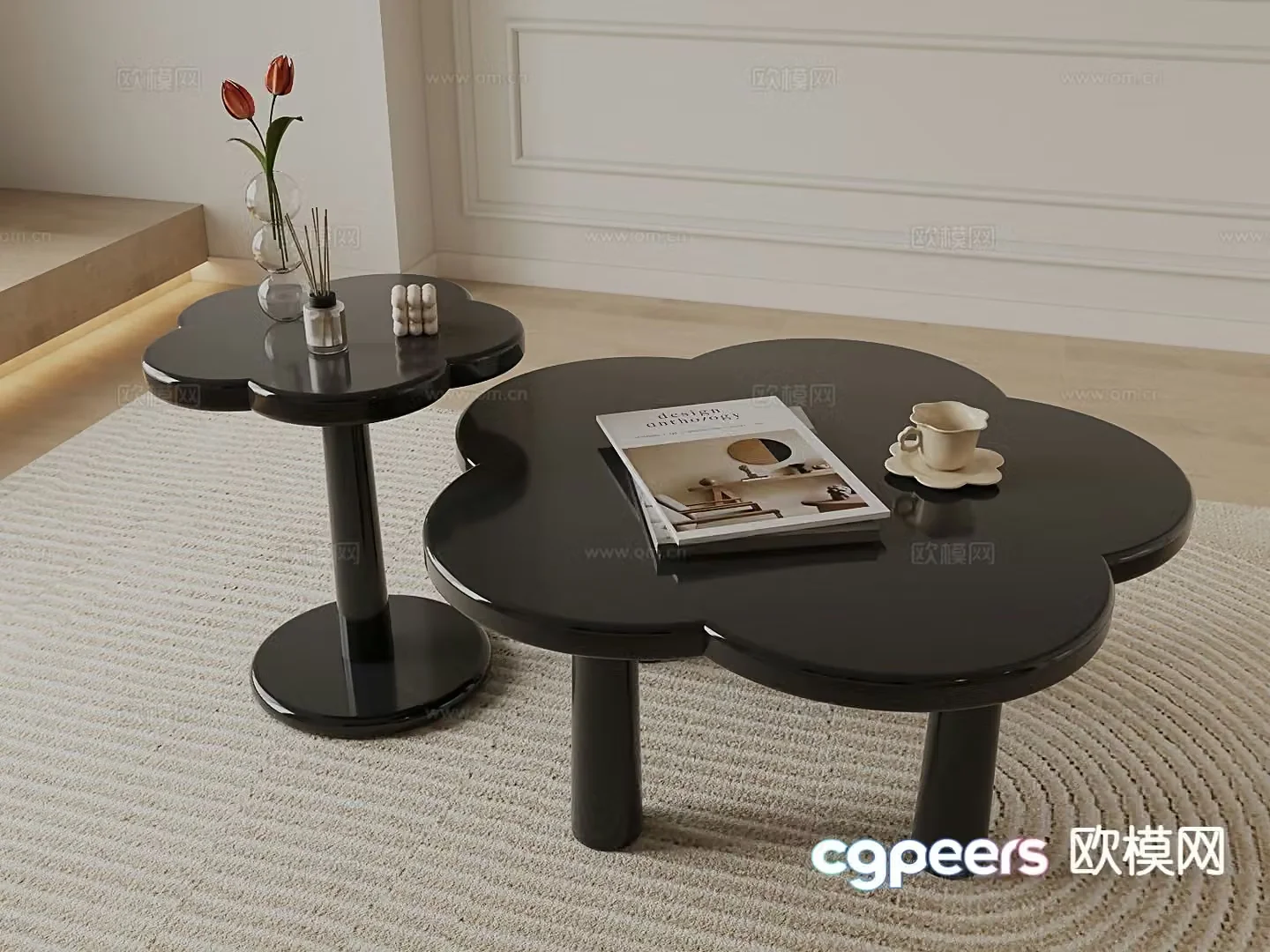 French mother-child coffee table 3D model