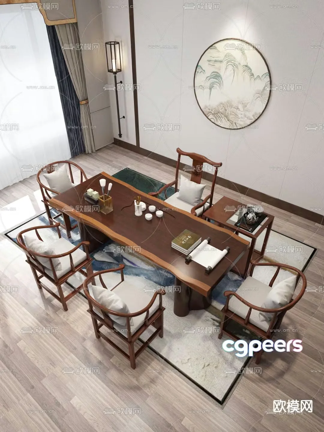 Chinese tea table tea table 3d model