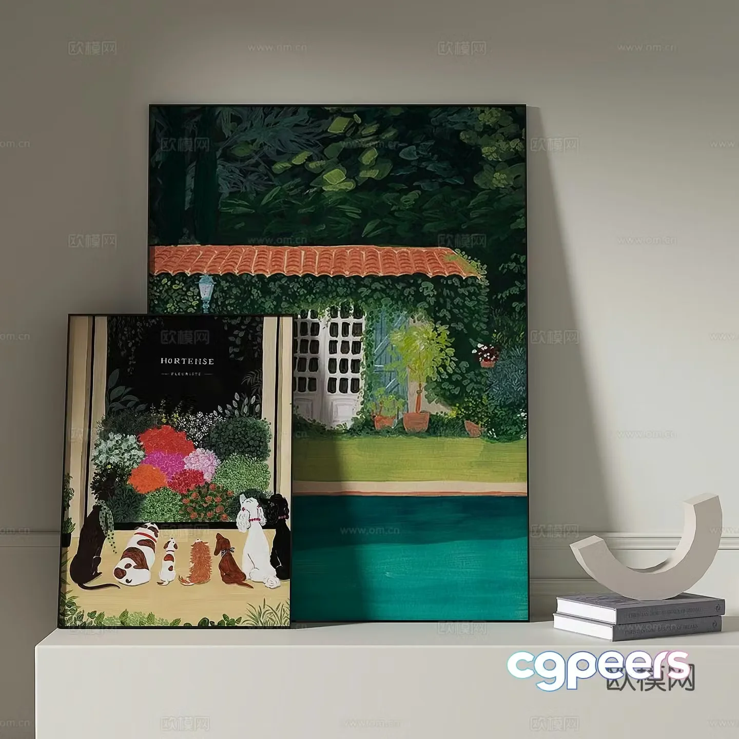 Modern cartoon painting decorative painting 3d model