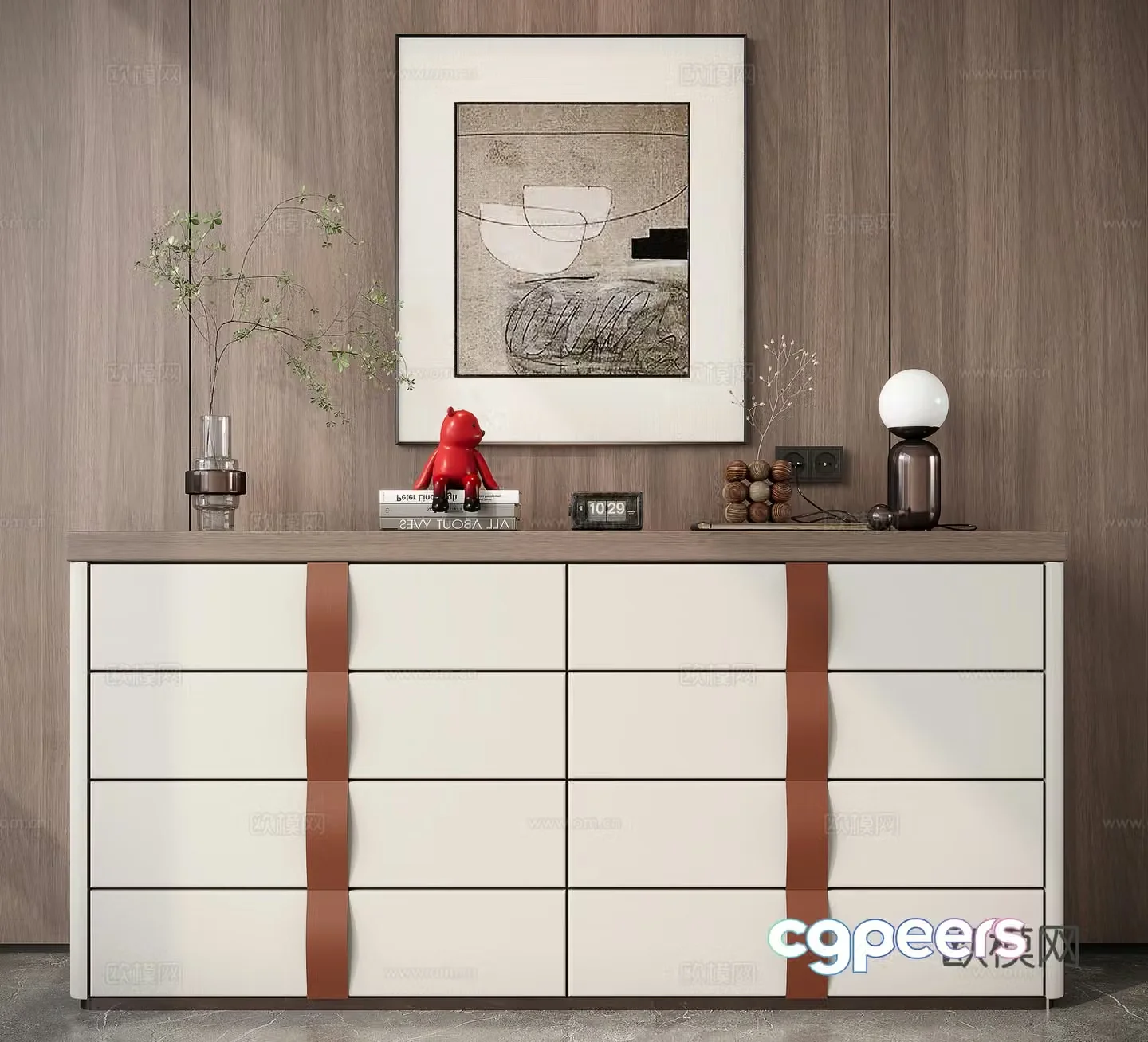 Modern entryway cabinet 3d model