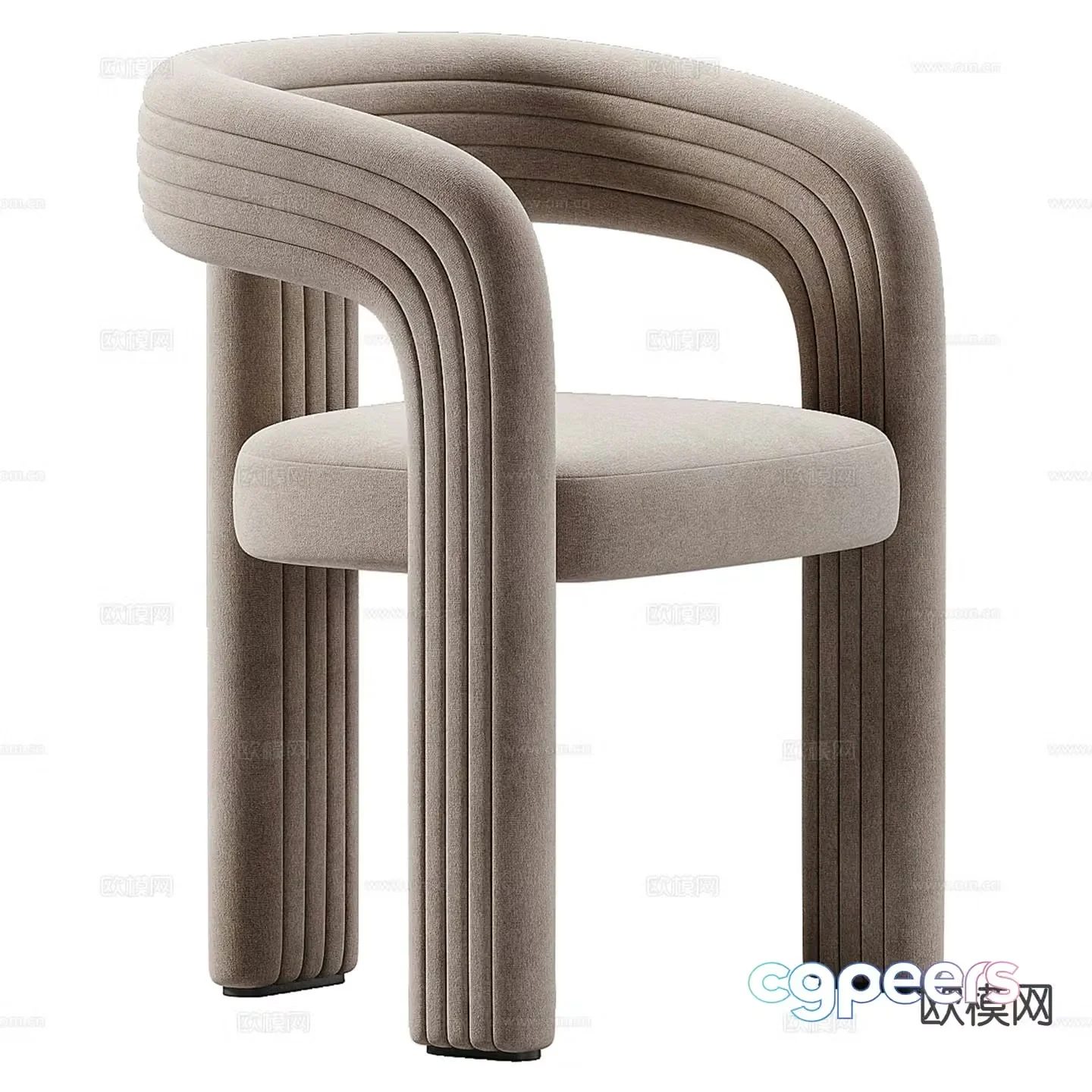 Homary modern fabric chair single chair 3d model