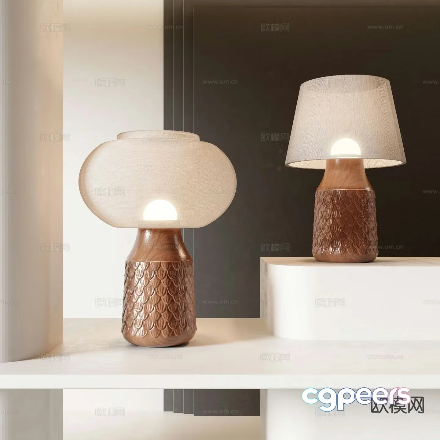 Medieval style table lamp vase table lamp 3d model