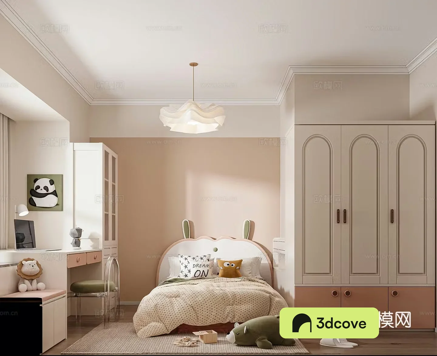 Modern cream style French cute girl room