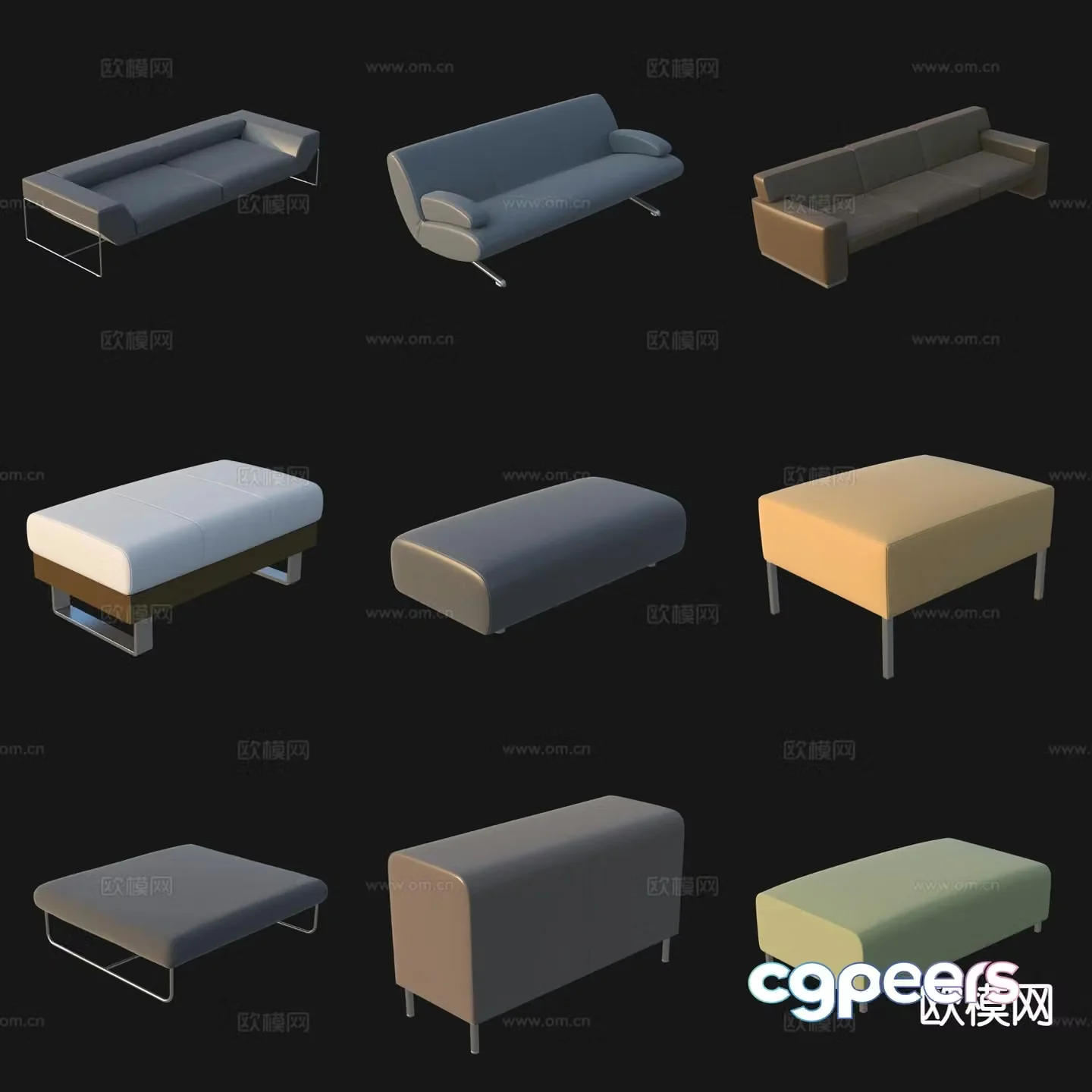 Leisure sofa chair sofa stool stool 3d model