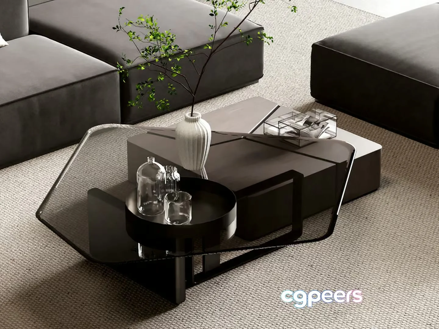 Modern Living Room 3D Model – 15692 – VRAY Render