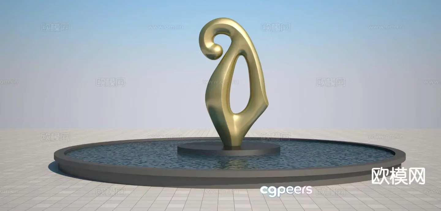 Modern abstract sculpture 3d model