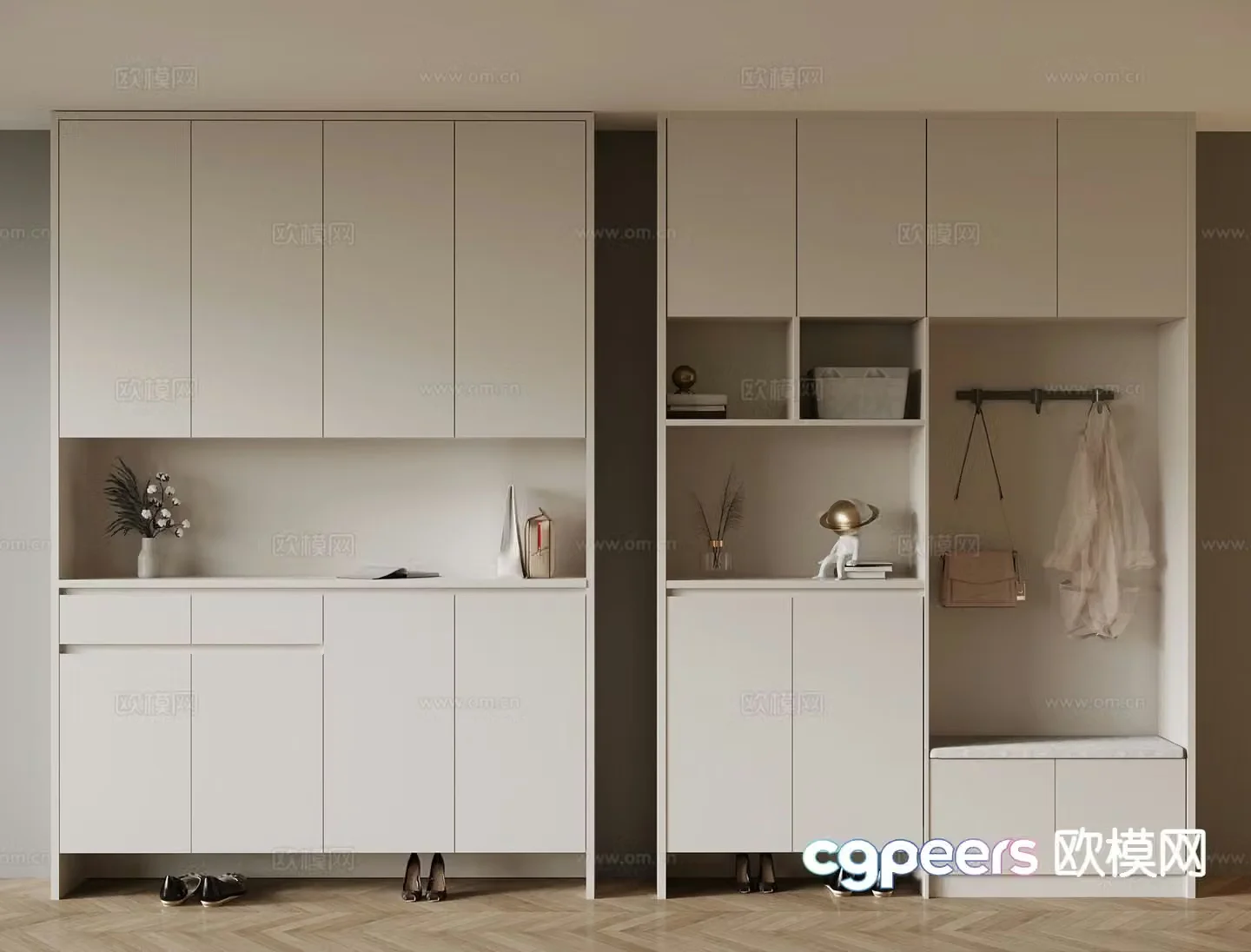 Modern shoe cabinet shoe and hat cabinet 3d model