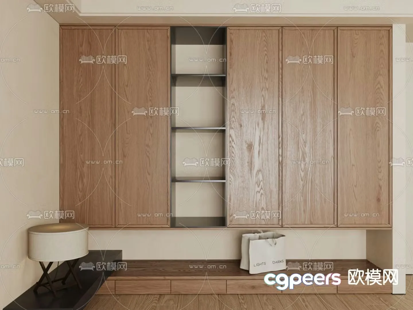 Middle-aged wardrobe wardrobe 3d model