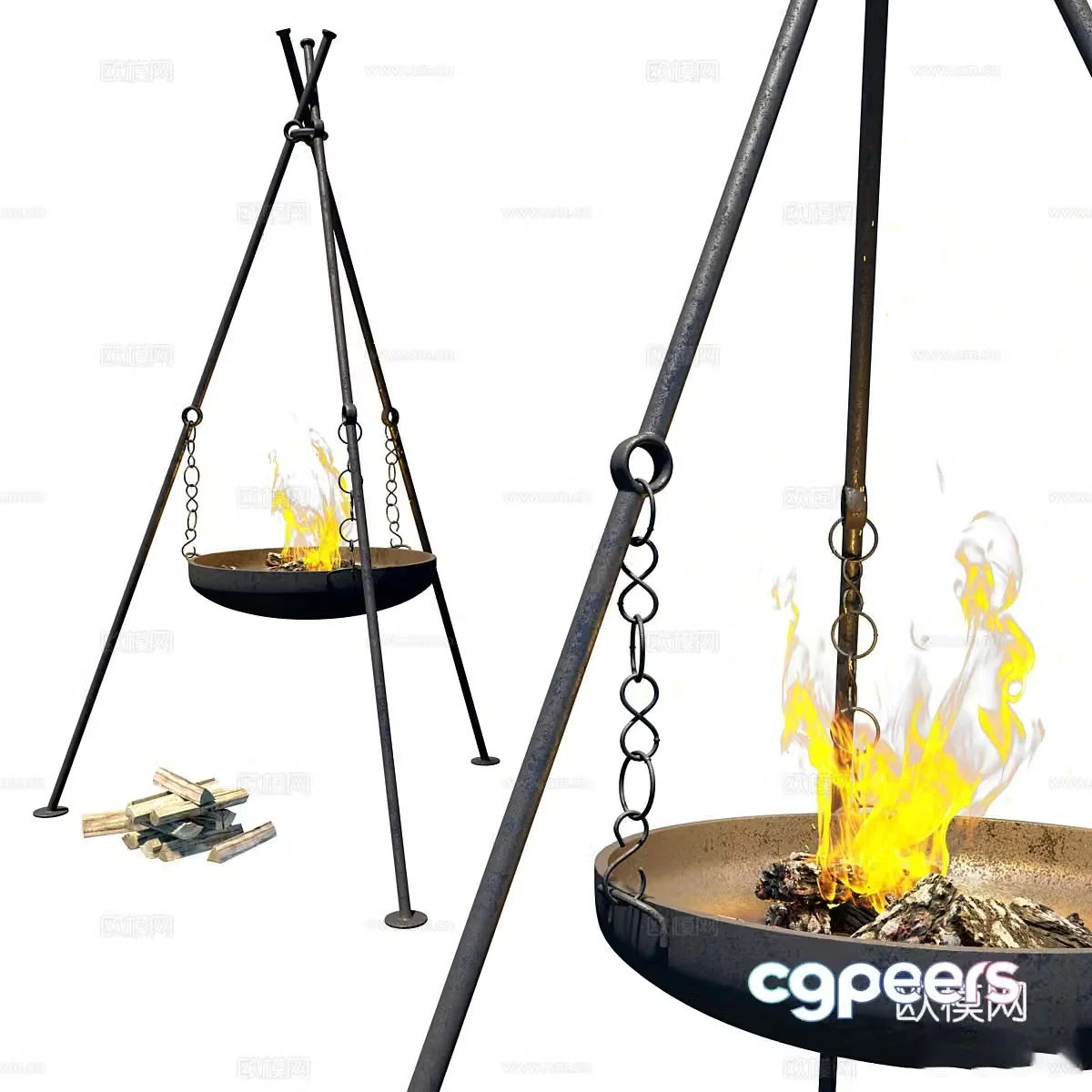 Brazier bonfire 3d model