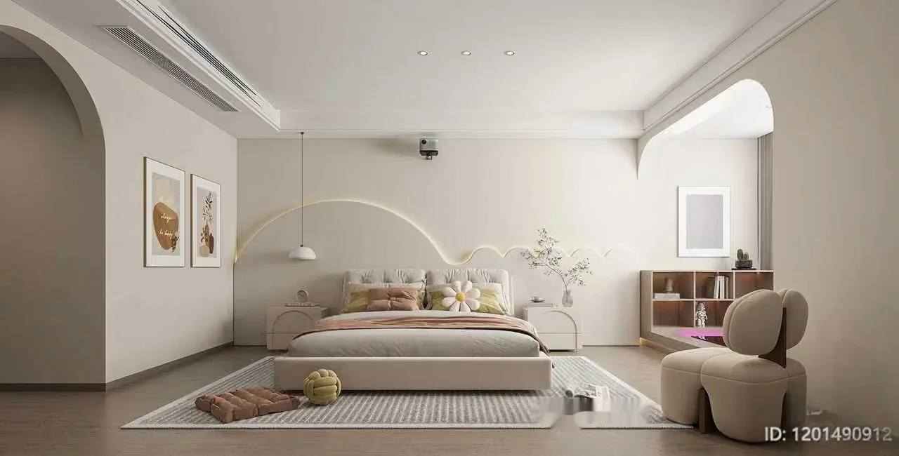Cozy Modern Bedroom 3D Model – 8647 – VRAY Render