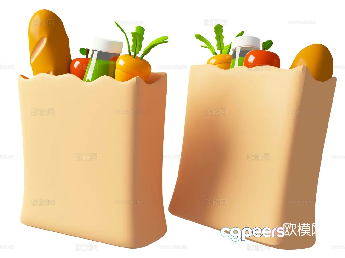 Cartoon vegetable box cartoon vegetable toy 3d model
