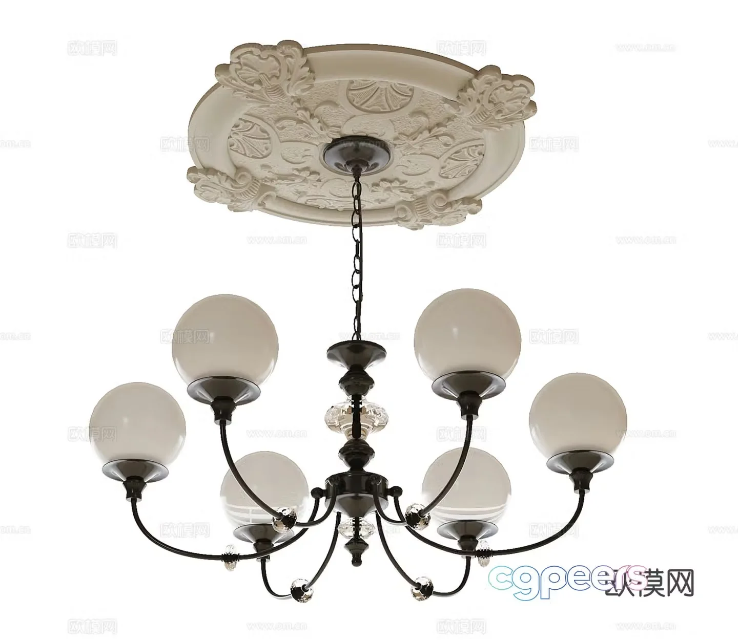 French chandelier hall chandelier retro chandelier 3d model