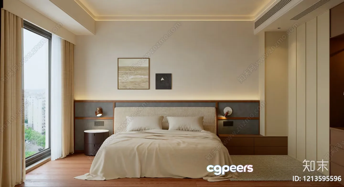 Cozy Bedroom 3D Model – 6335 – VRAY Render