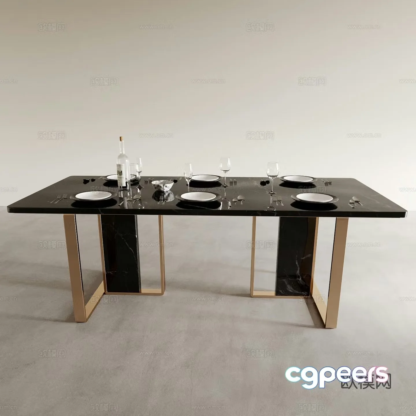 Modern dining table 3d model