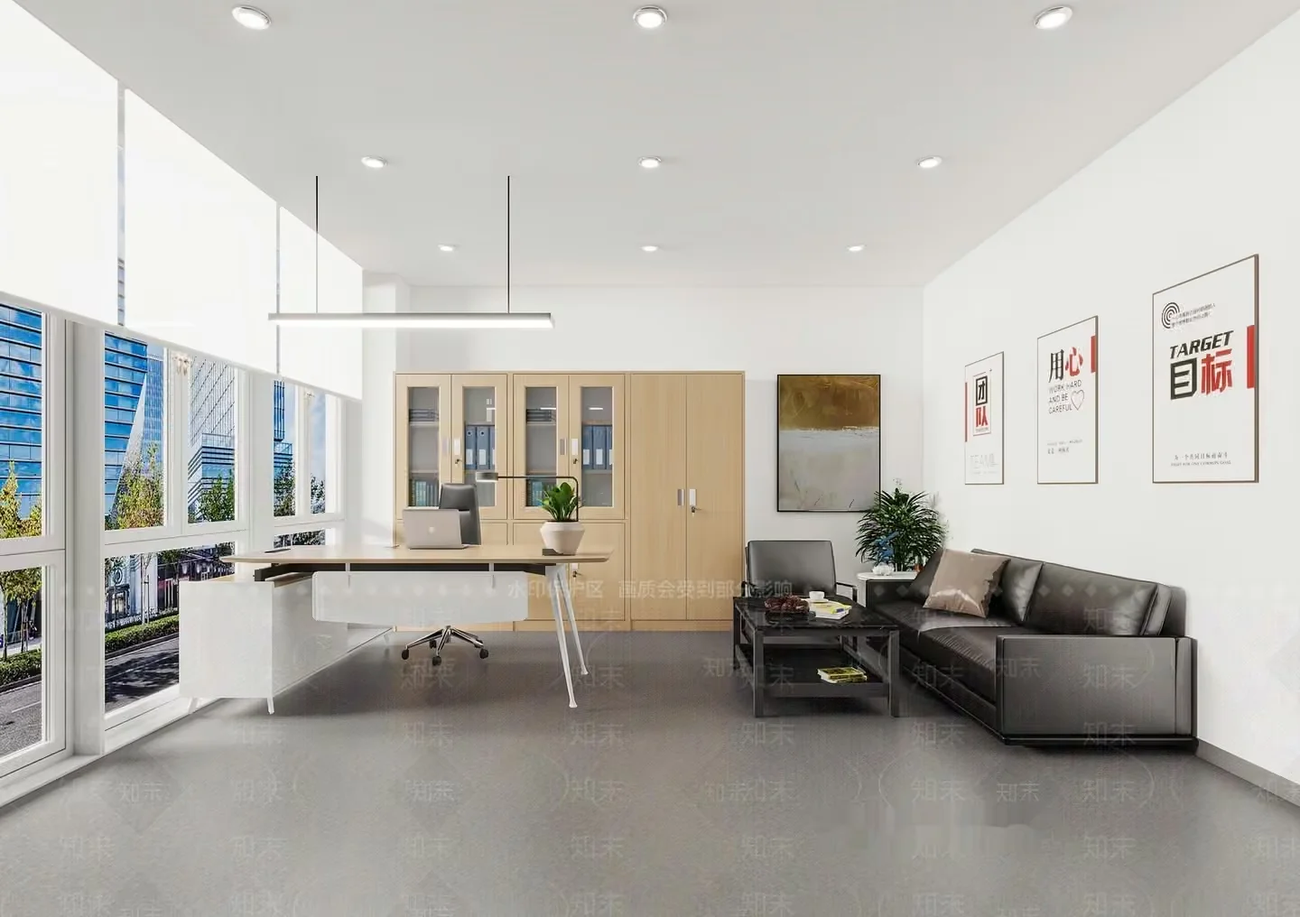 Modern Office Space 3D Model – 14486 – VRAY Render