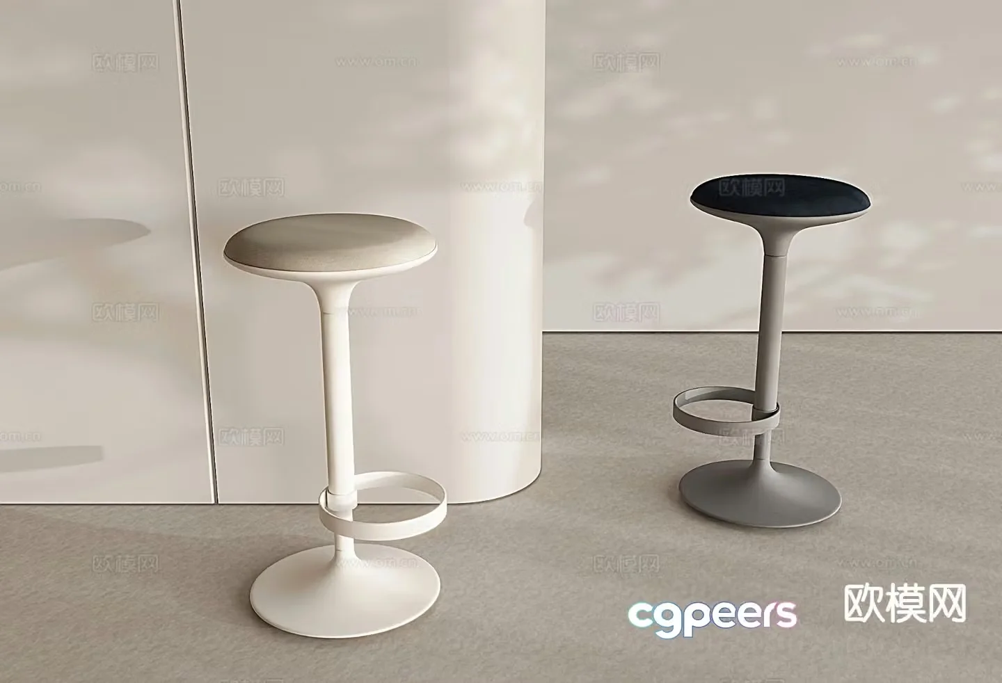 Swivel bar stool bar chair lifting stool 3D model