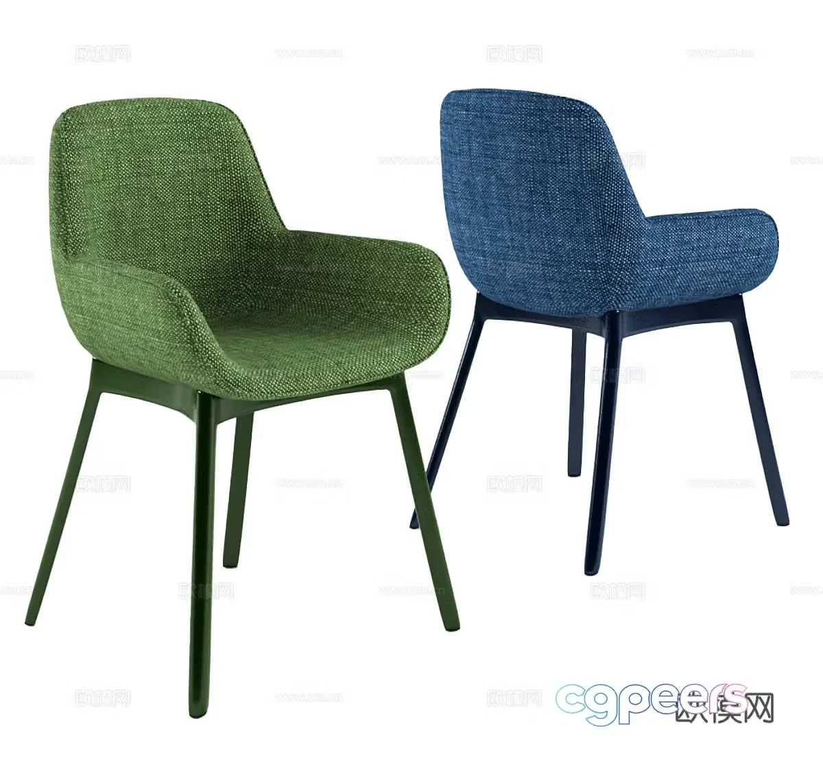Fabric dining chair Fabric single chair Fabric leisure chair Fabric backrest chair Book chair Armchair 3d model