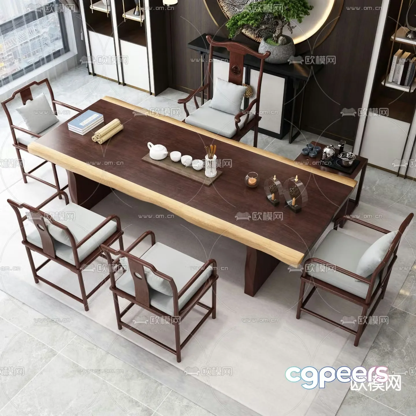 Chinese tea table tea table 3d model