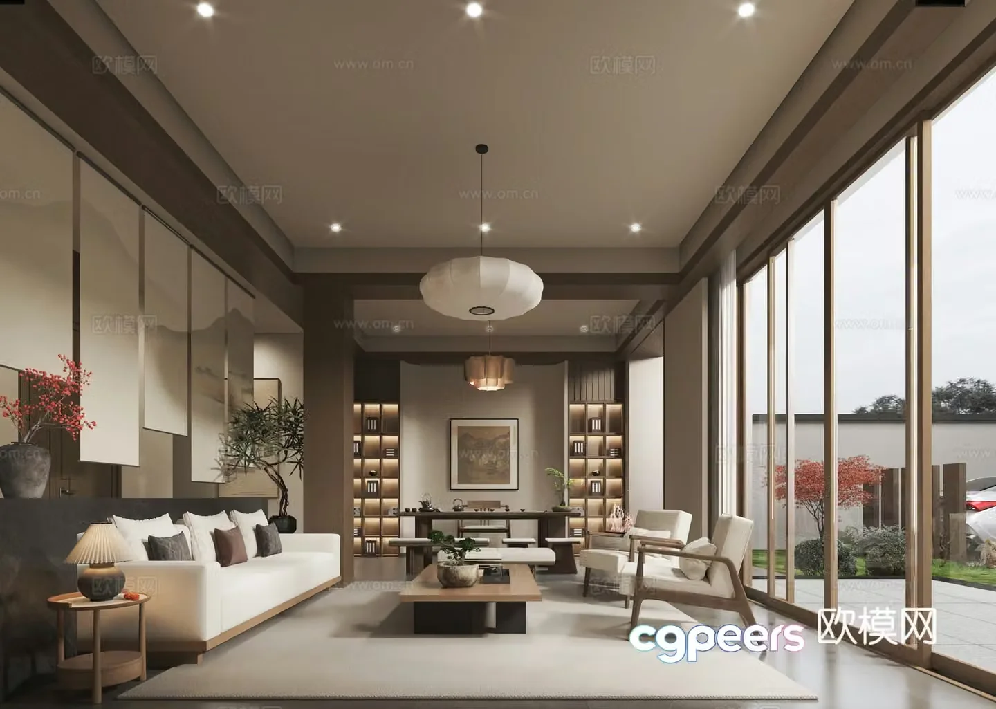 Song style living room tea room 3d model