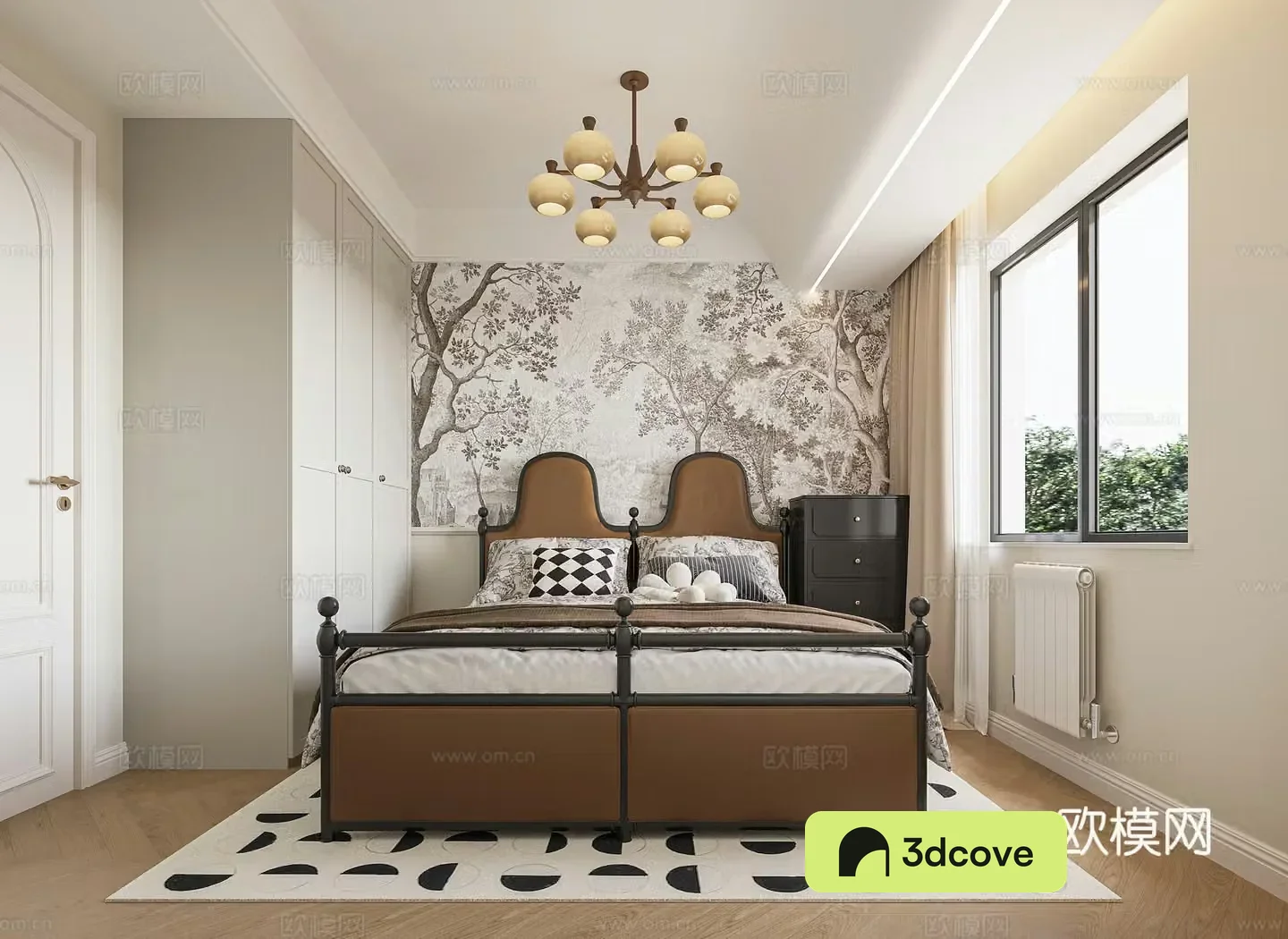 Middle-aged bedroom 3d model