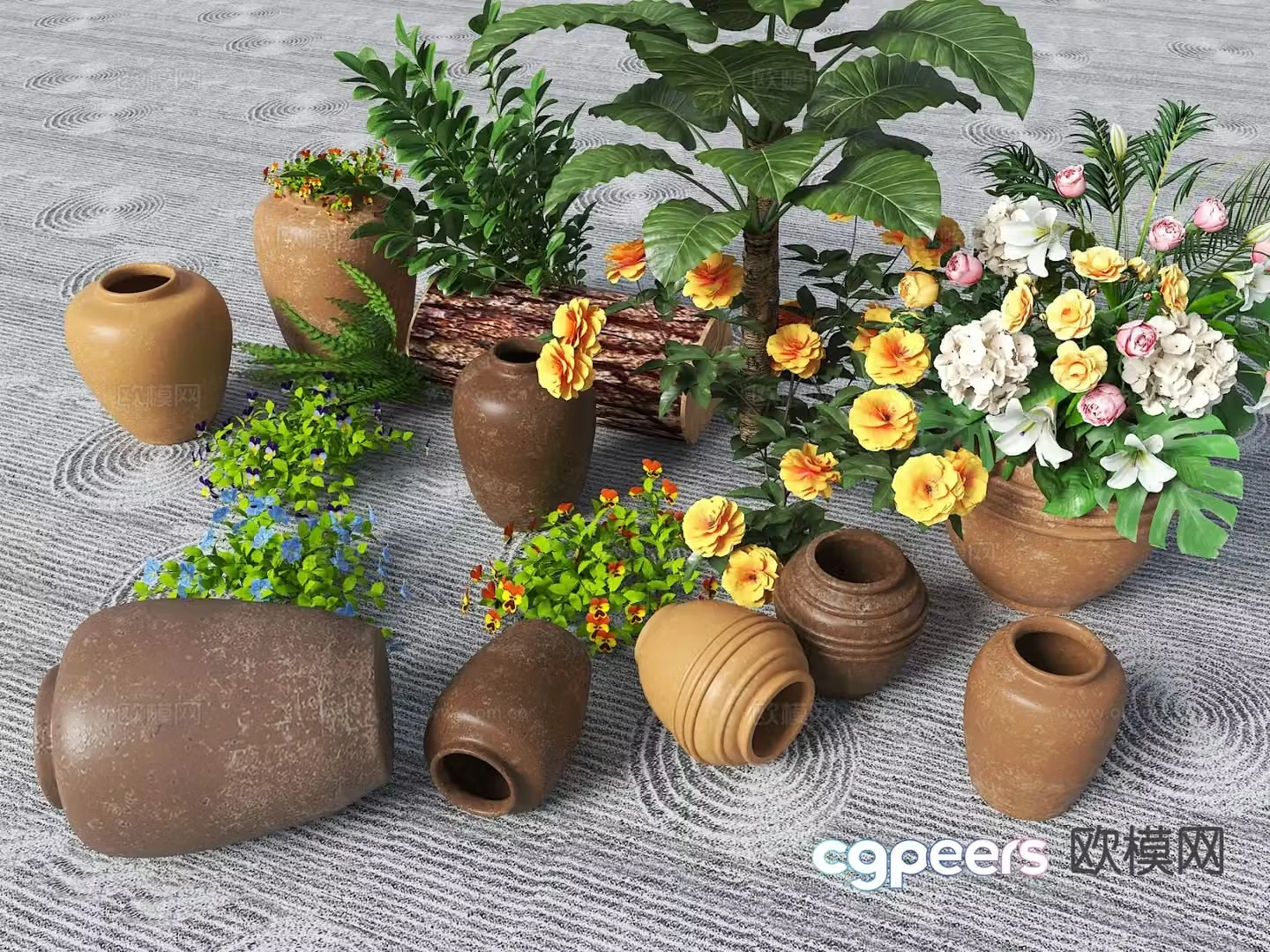 wabi-sabi pottery jar porcelain 3d model