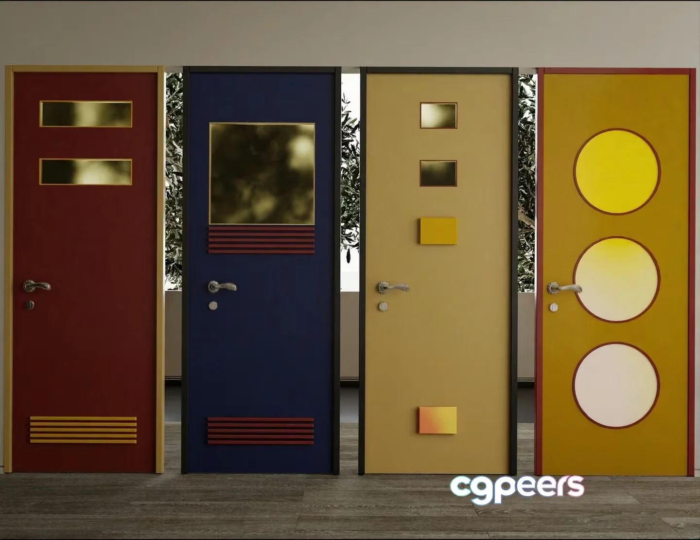 Modern Decorative Doors 3D Model – 15045 – CORONA Render