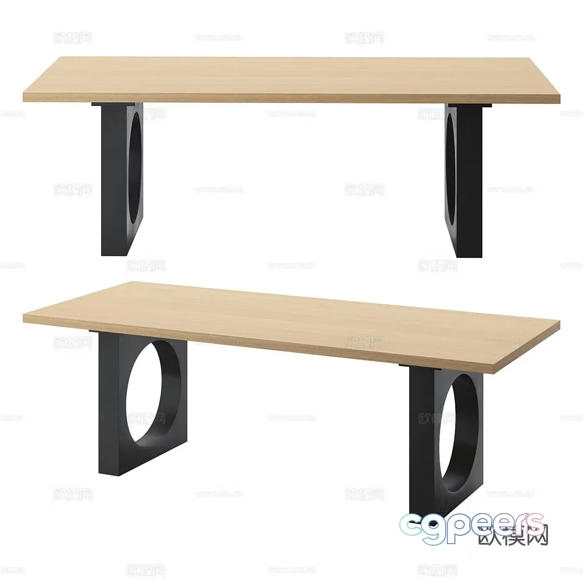 Nordic simple dining table 3D model