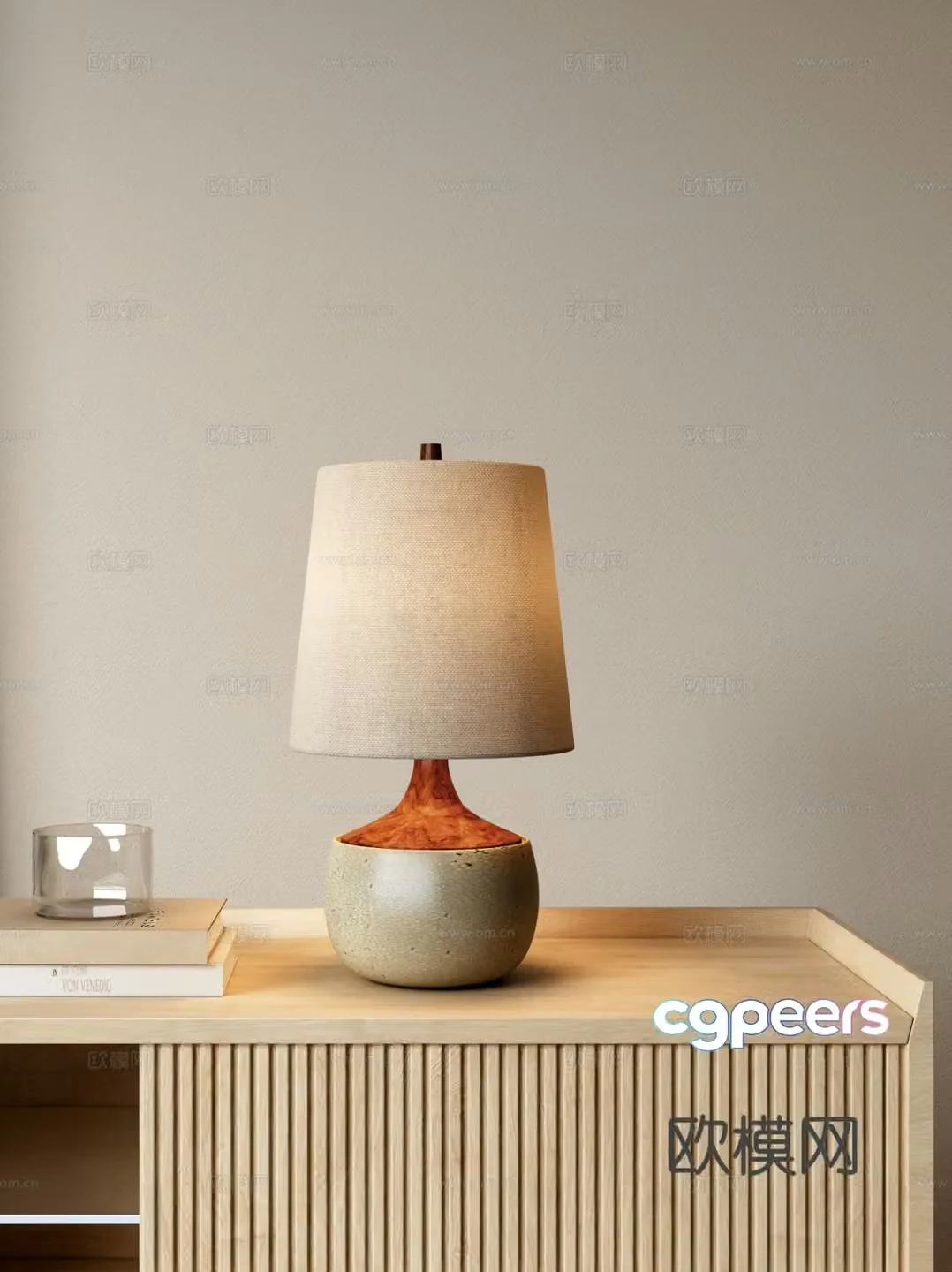 Medieval style table lamp bedside table lamp 3d model