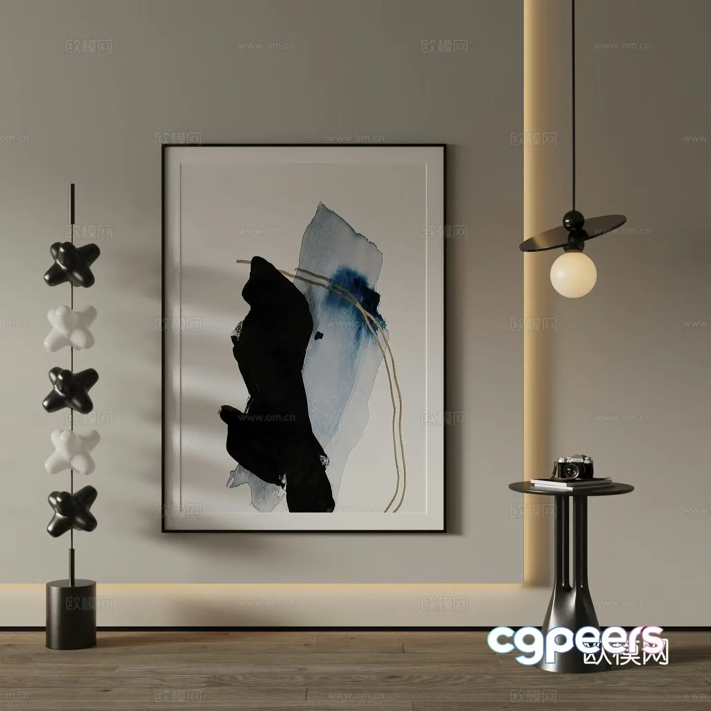 Modern Art Painting Decorative Painting 3D Model