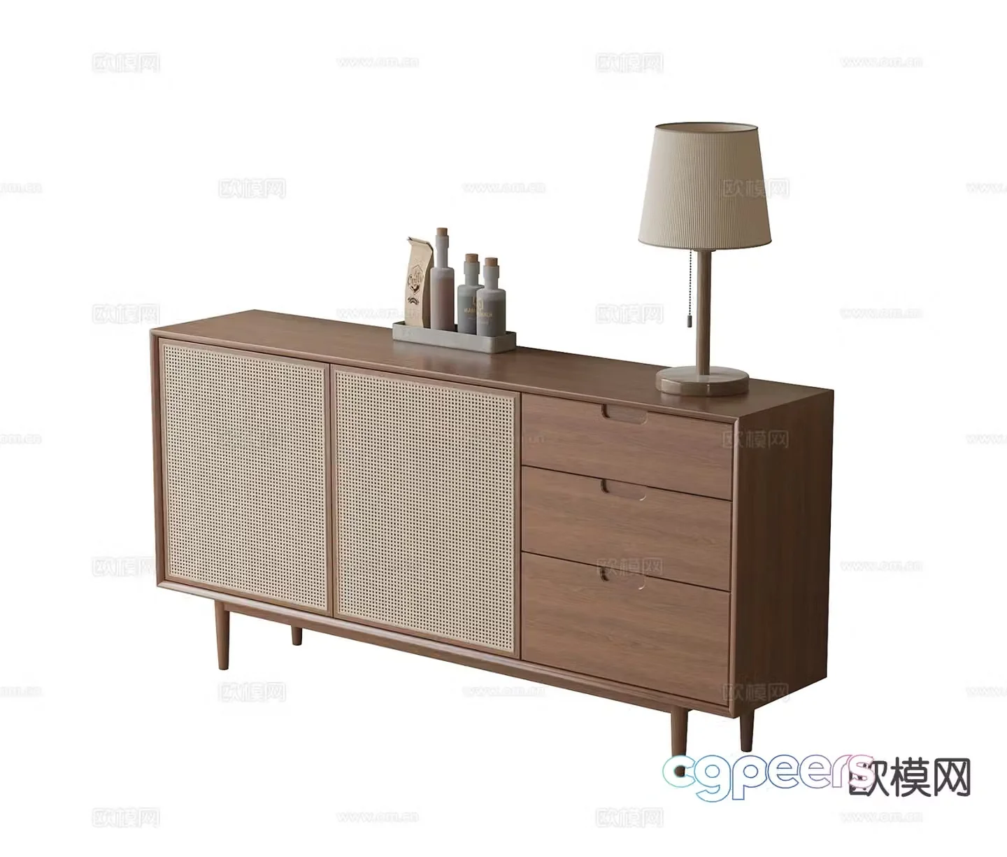 Modern entryway cabinet low shoe cabinet tall cabinet 3D model