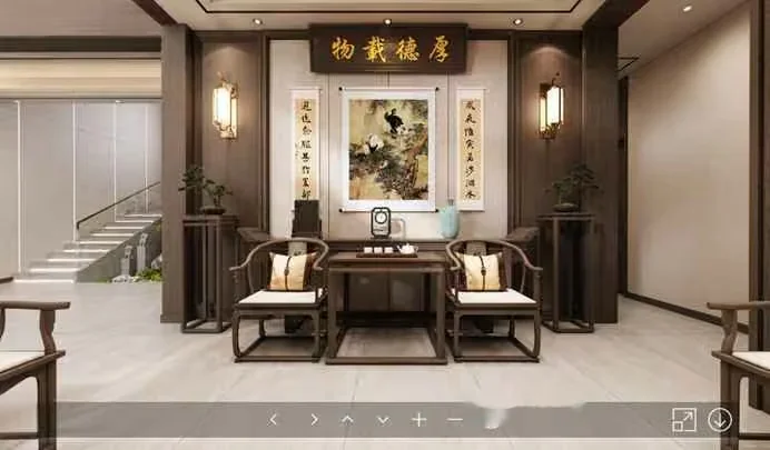 A Traditional Chinese-Style Living Room 3D Model – 14622 – VRAY Render