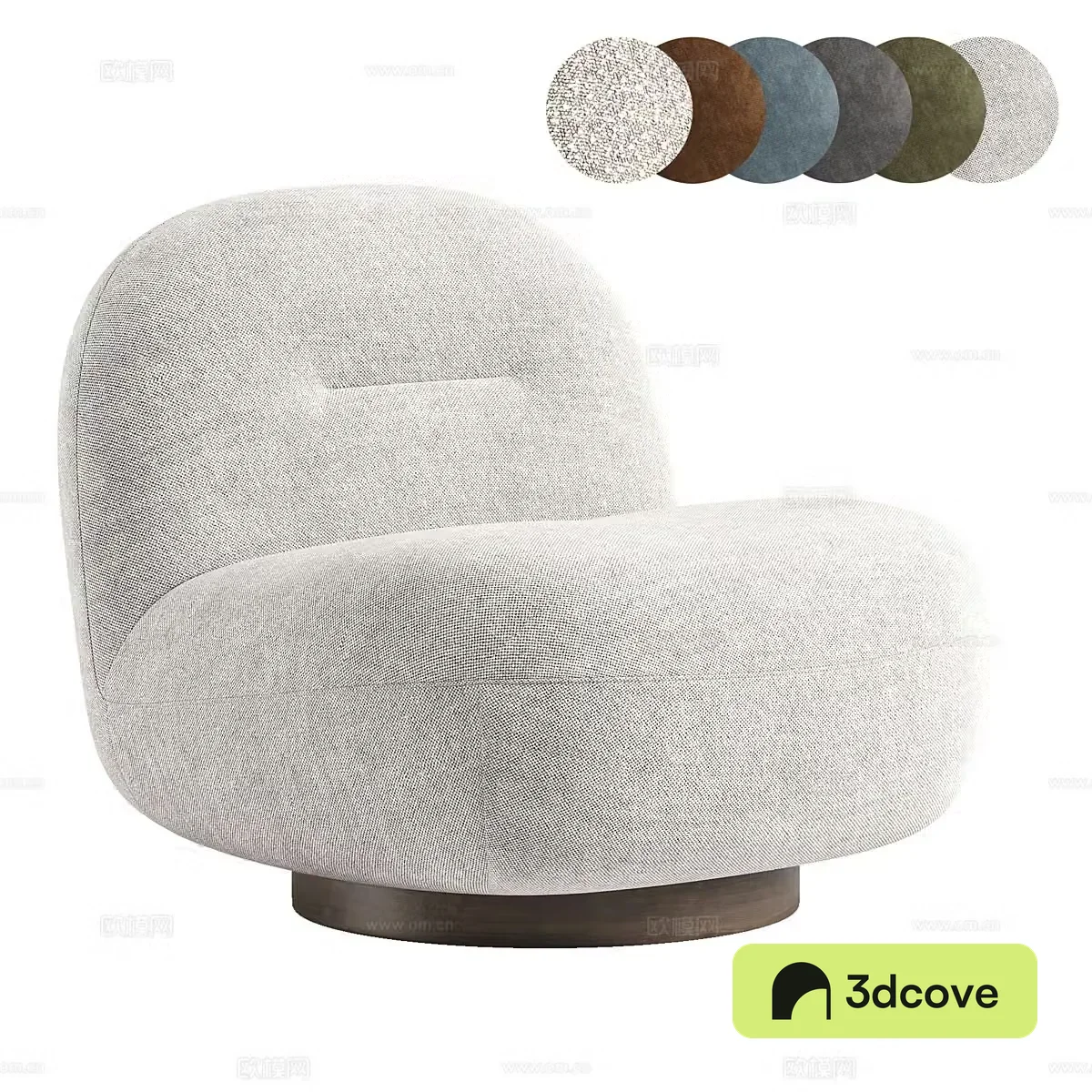 Modern Italian Otis rotating decorative chair
