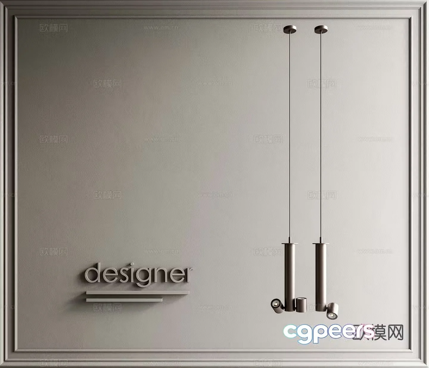 Modern Italian light luxury chandelier 3D model
